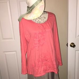 Long sleeves shirt with designs flowers and beads